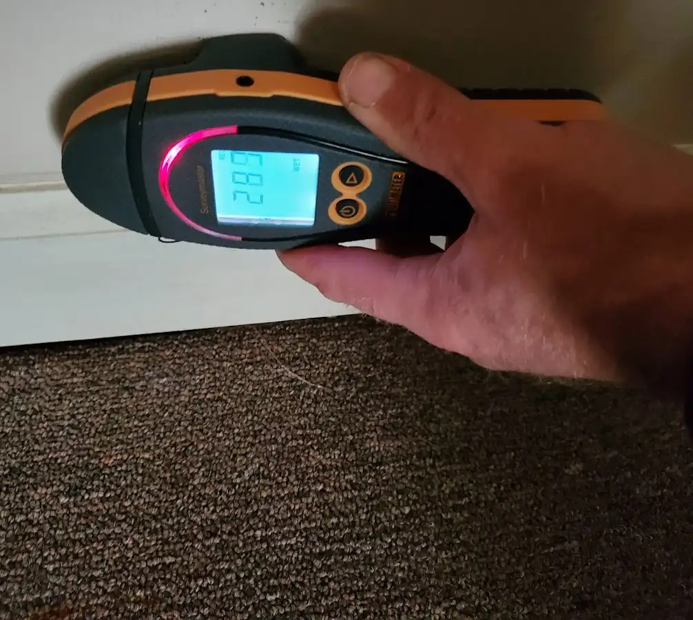 Moisture detection at baseboard during Sewage Cleanup & Sanitation in Wheelersburg